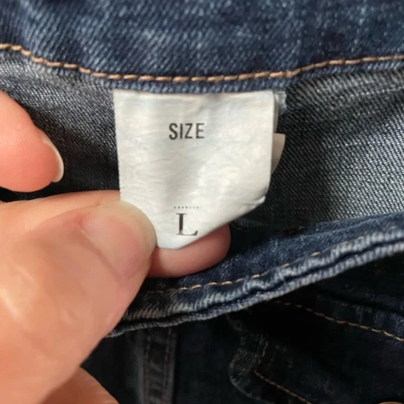 Denim Upcycled Enhanced Overalls Sz. L sunflowers Bee Embroidered - Picture 5 of 7